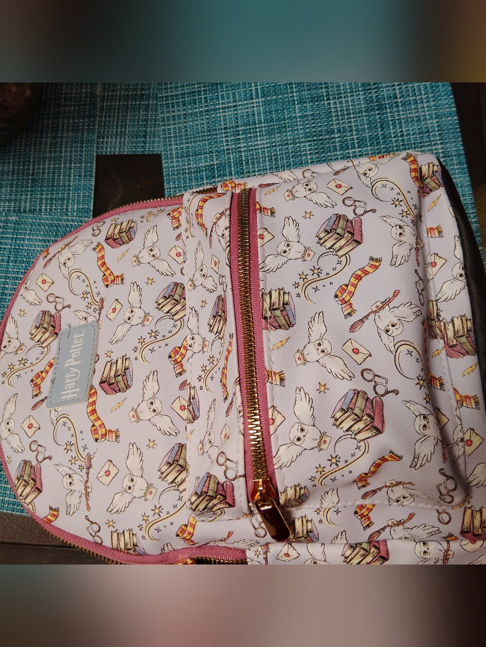 Harry Potter Backpack β Magical Wizard Print β Front Zip Pocket - Picture 3 of 7
